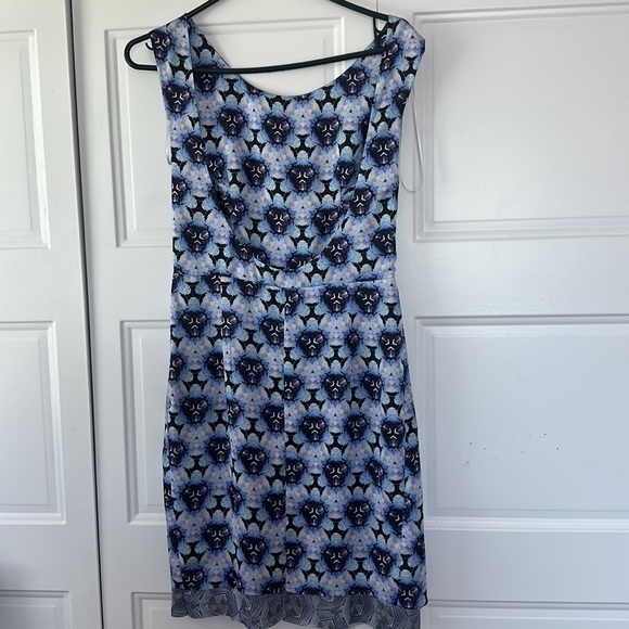 New Acne Studios 10 Floral Dress Blue White Betty Print sleeveless Scoop Neck - Picture 7 of 10